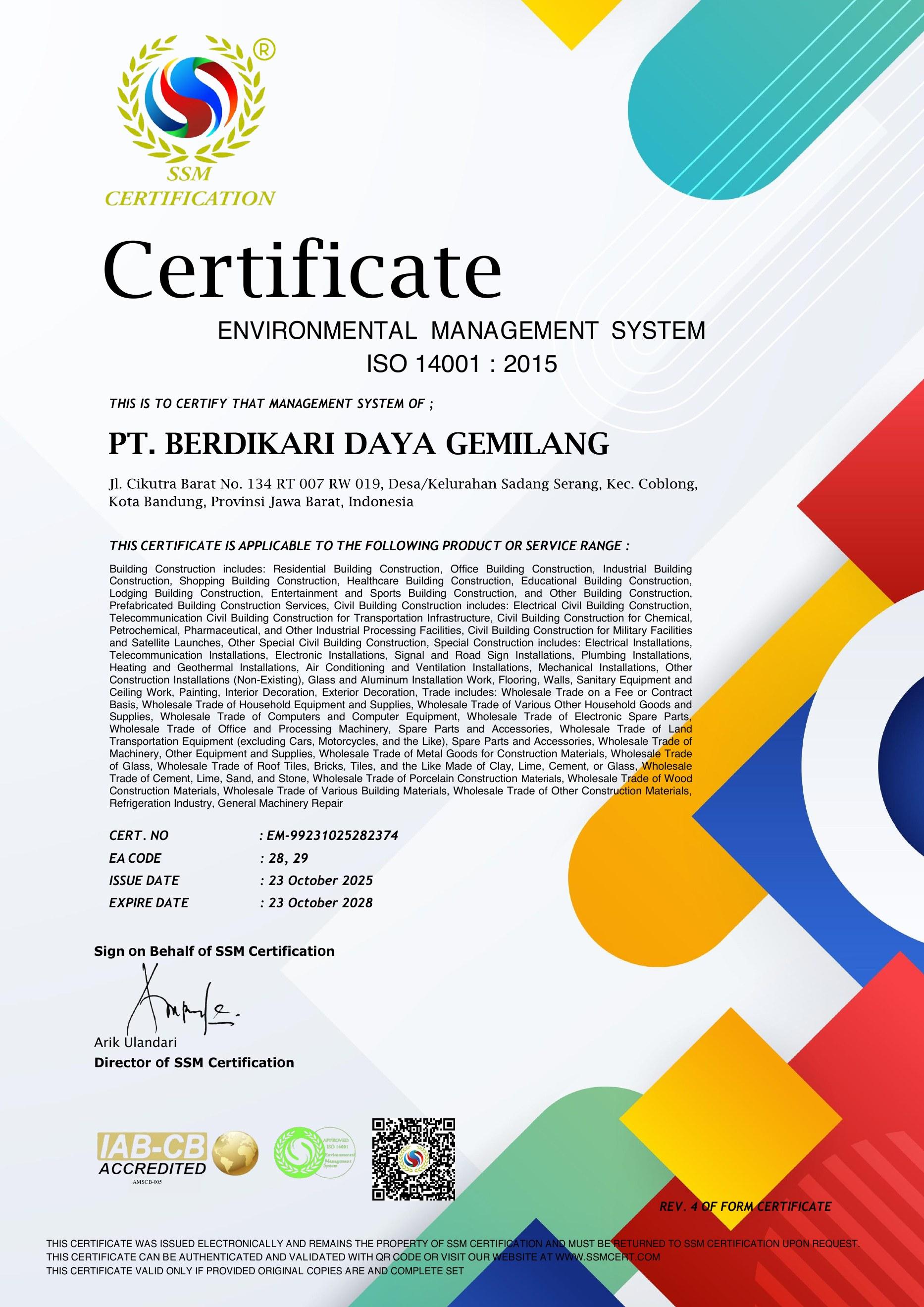 ISO 14001:2015 - Sistem Manajemen Lingkungan